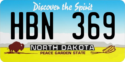 ND license plate HBN369