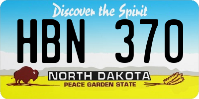 ND license plate HBN370