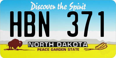 ND license plate HBN371
