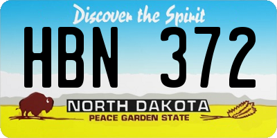 ND license plate HBN372