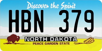 ND license plate HBN379