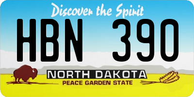 ND license plate HBN390