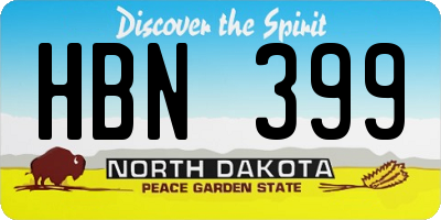 ND license plate HBN399