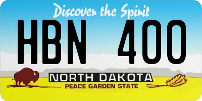 ND license plate HBN400