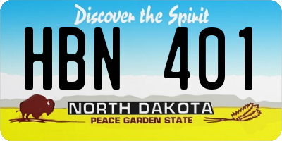 ND license plate HBN401