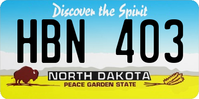 ND license plate HBN403