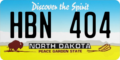 ND license plate HBN404