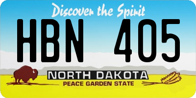 ND license plate HBN405