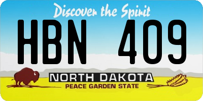 ND license plate HBN409