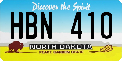 ND license plate HBN410