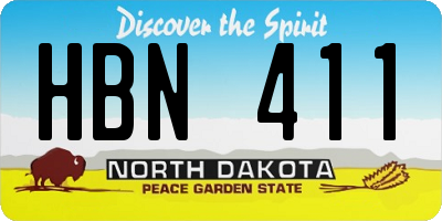 ND license plate HBN411