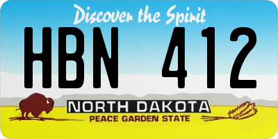 ND license plate HBN412