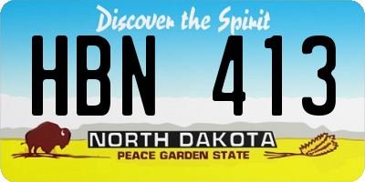 ND license plate HBN413