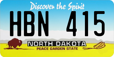 ND license plate HBN415