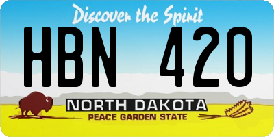 ND license plate HBN420