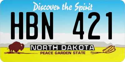 ND license plate HBN421