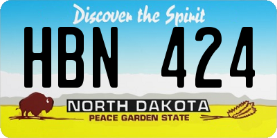 ND license plate HBN424