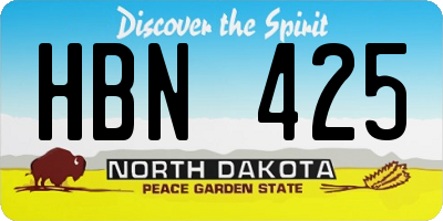 ND license plate HBN425