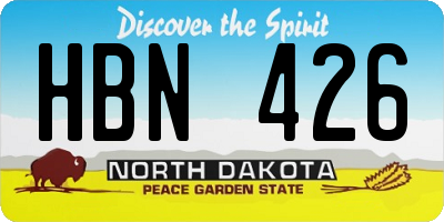 ND license plate HBN426