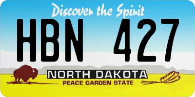 ND license plate HBN427