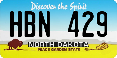 ND license plate HBN429