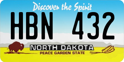 ND license plate HBN432