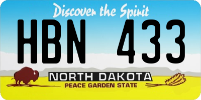 ND license plate HBN433