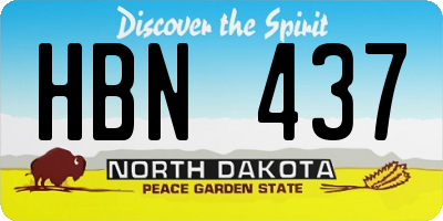 ND license plate HBN437