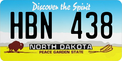 ND license plate HBN438