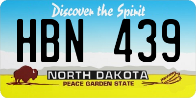 ND license plate HBN439