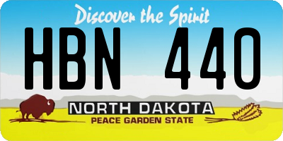 ND license plate HBN440