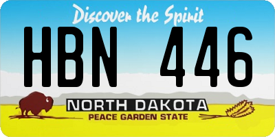 ND license plate HBN446