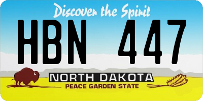 ND license plate HBN447