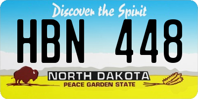 ND license plate HBN448