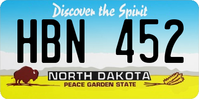 ND license plate HBN452