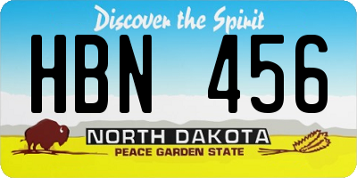 ND license plate HBN456