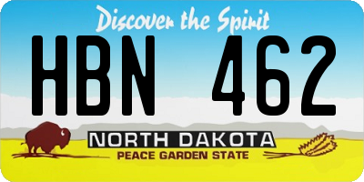ND license plate HBN462