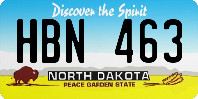 ND license plate HBN463