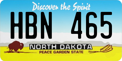 ND license plate HBN465