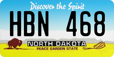 ND license plate HBN468