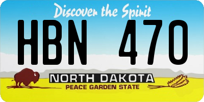 ND license plate HBN470