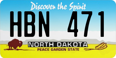 ND license plate HBN471