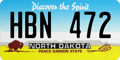 ND license plate HBN472