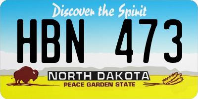 ND license plate HBN473