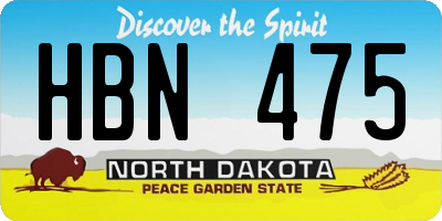 ND license plate HBN475