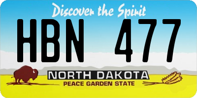 ND license plate HBN477