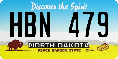 ND license plate HBN479