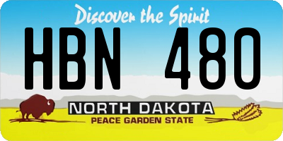 ND license plate HBN480