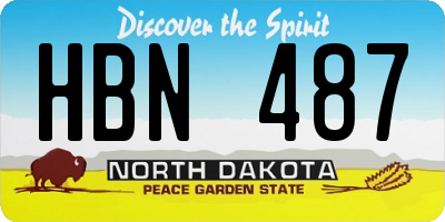 ND license plate HBN487