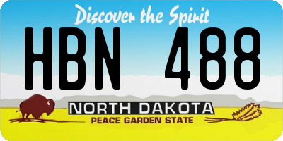 ND license plate HBN488